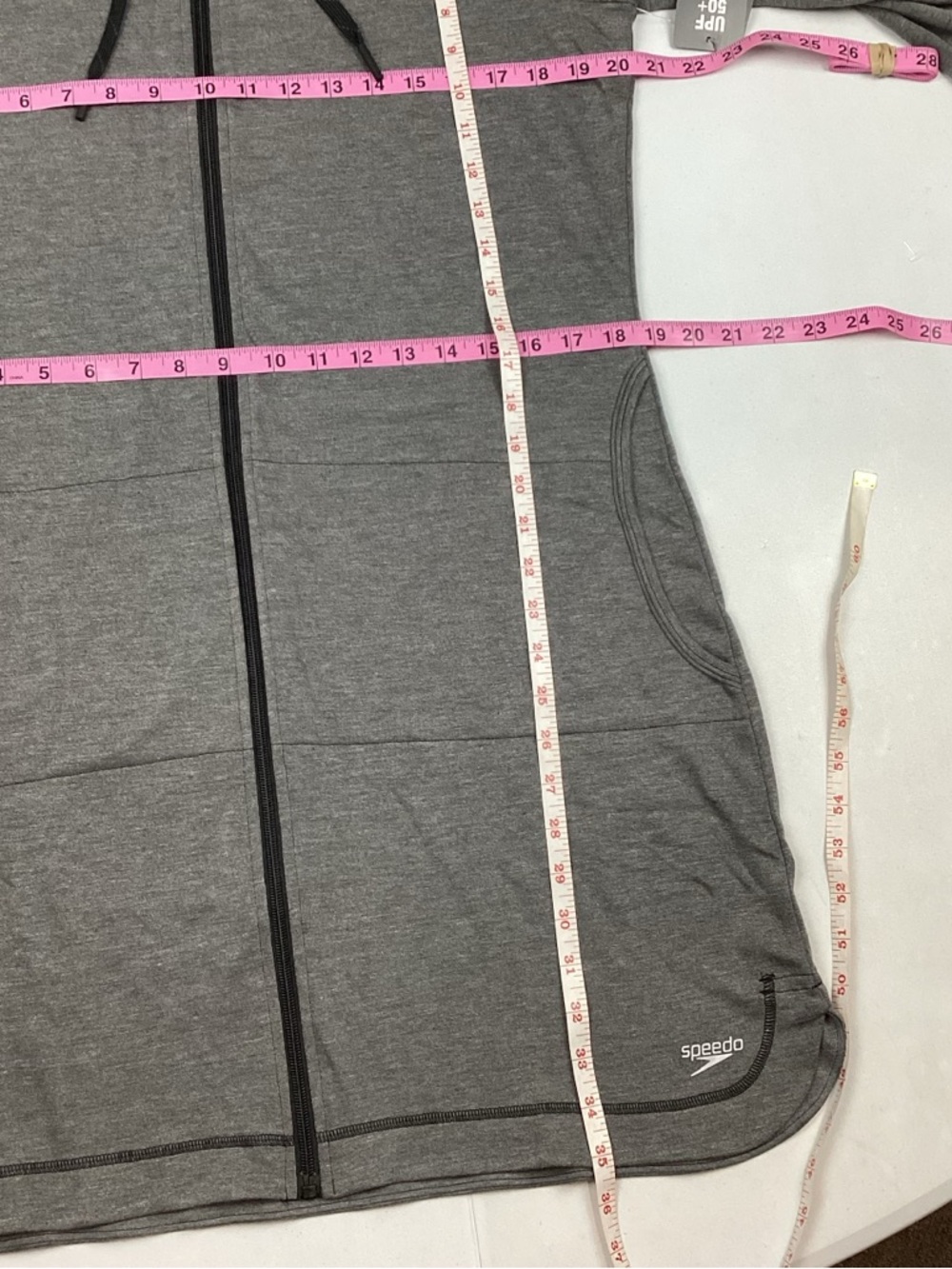 Speedo Hooded Front Zip Swim Cover Up Sun Protection Large NEW! Retail $65 - Picture 8 of 11